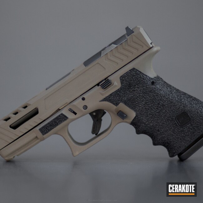Cerakoted Custom Machined Glock 19 Handgun Coated In H-265 Flat Dark Earth