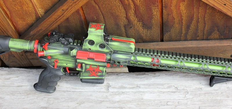 Zombie Apocalypse Themed AR15 Rifle Finish by WEB USER | Cerakote