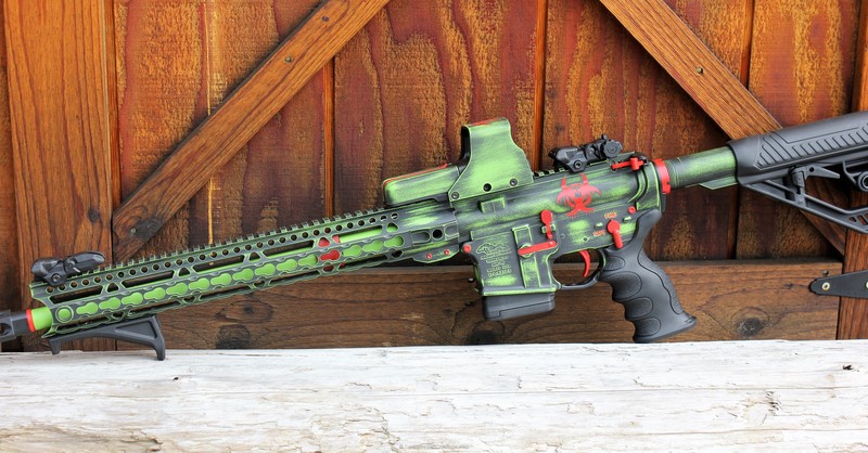 Zombie Apocalypse Themed AR15 Rifle Finish by WEB USER | Cerakote