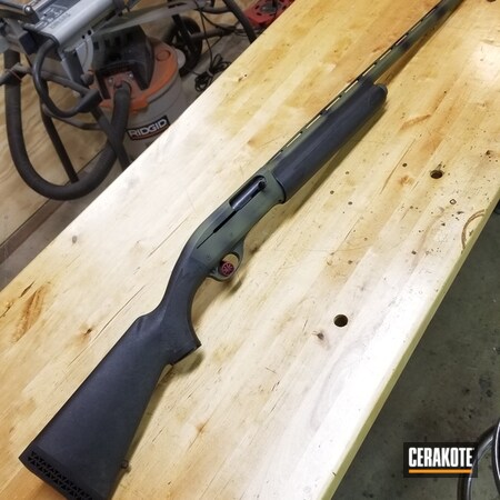 Powder Coating: Graphite Black H-146,Shotgun,Remington,Noveske Bazooka Green H-189