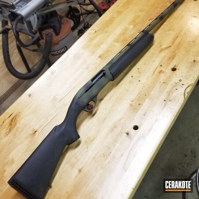Cerakoted: Shotgun,Graphite Black H-146,Remington,Noveske Bazooka Green H-189