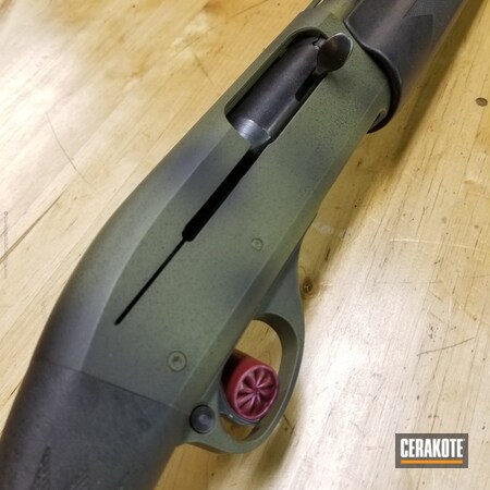 Powder Coating: Graphite Black H-146,Shotgun,Remington,Noveske Bazooka Green H-189