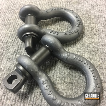 Cerakoted Jeep Shackles Coated In Sniper Grey And Graphite Black