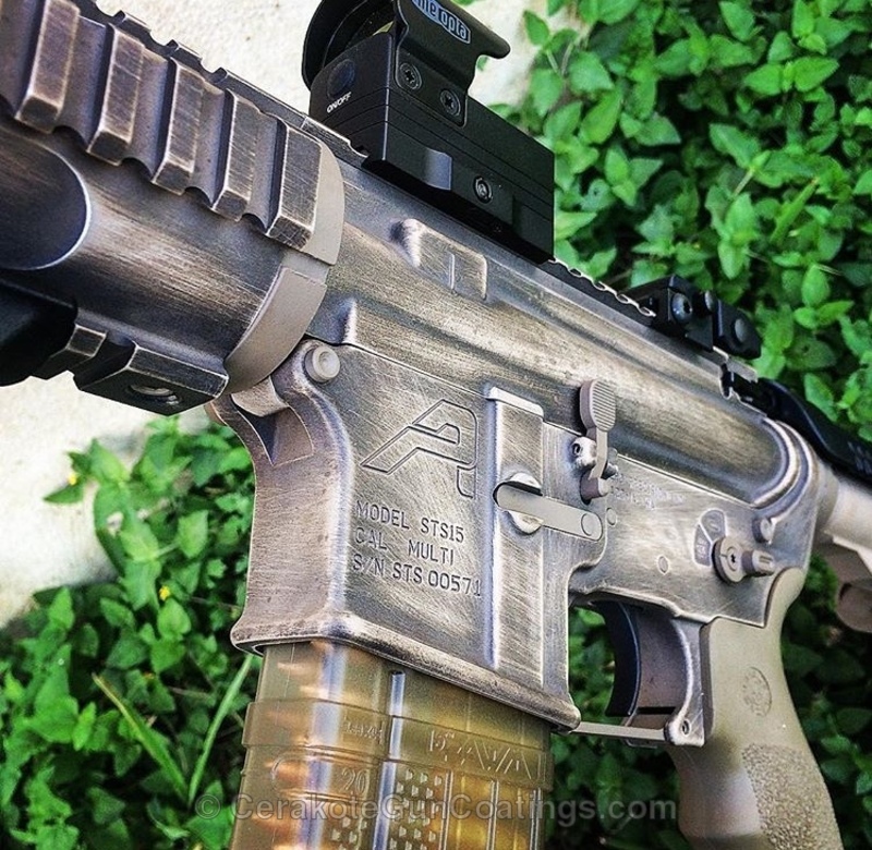 Distressed Rifles Custom Distressed Cerakote Finish on this Aero Precision Rifle by WEB ...