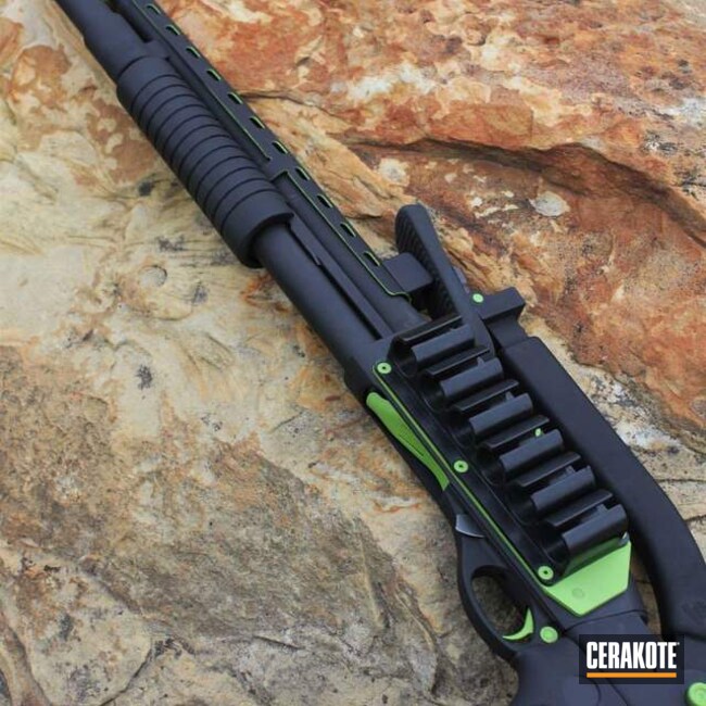 Cerakoted: Tactical Shotgun,Shotgun,Zombie Green H-168,Armor Black H-190,Remington 870,Remington,Pump-action Shotgun