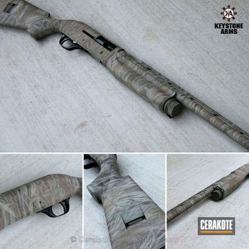 Cerakoted Benelli Shotgun Coated In A Custom Grass Camo Pattern
