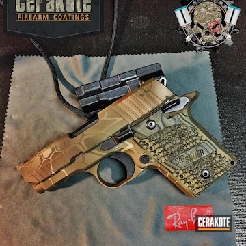 Cerakoted Altitude Kryptek Pattern On This Custom Sig Sauer Handgun