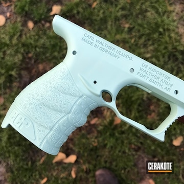 Cerakoted Walther Pistol Frame Coated In H-175 Robin's Egg Blue
