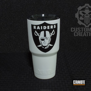 Cerakote Sports Themed Yeti Cup Coated In H-146 Graphite Black And H-136 Snow White