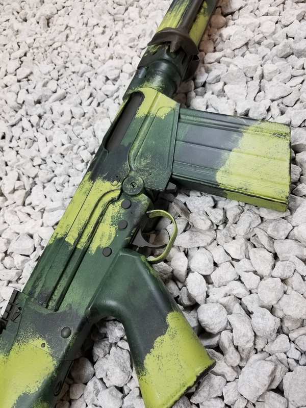 FN FAL Rifle coated in a Rhodesian Merc Bush Camo Pattern by WEB USER ...