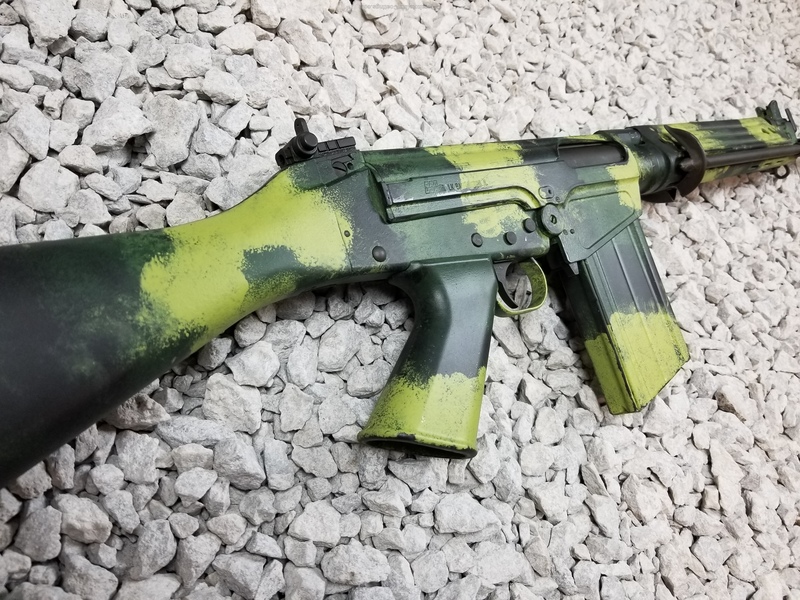 FN FAL Rifle coated in a Rhodesian Merc Bush Camo Pattern by WEB USER ...