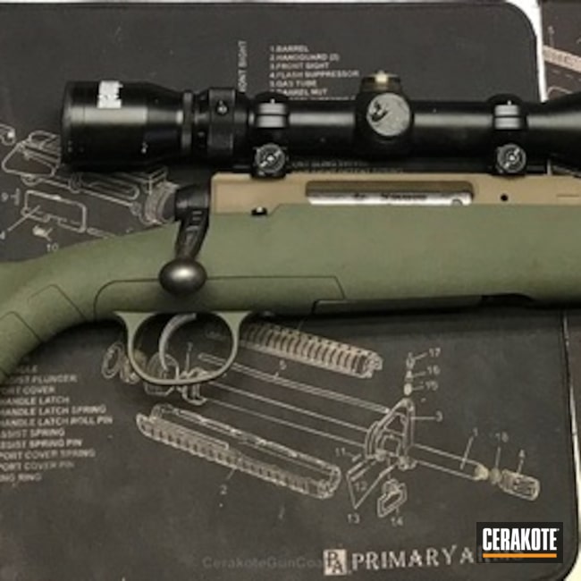 Cerakoted: Rifle,Bolt Action Rifle,Coyote Tan H-235,Sniper Green H-229,Two Tone