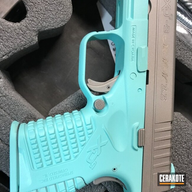 Cerakoted: Robin's Egg Blue H-175,Stainless H-152,Springfield XD,Pistol,Springfield Armory