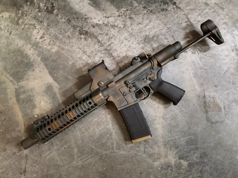 Distressed Rifles LWRC Rifle coated in a Freehand Distressed Cerakote Finish by ARMISTEAD ...