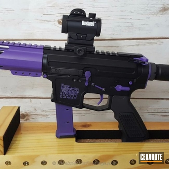 Cerakoted: AR Pistol,Bright Purple H-217,Two Tone,Tactical Rifle,9mm AR pistol,AR-15