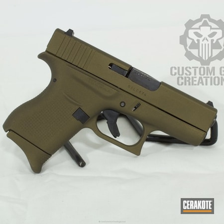 Powder Coating: Glock 43,9mm,Conceal Carry,Graphite Black H-146,Glock,Pistol,EDC,Custom Mix,Burnt Bronze H-148,Pocketgun