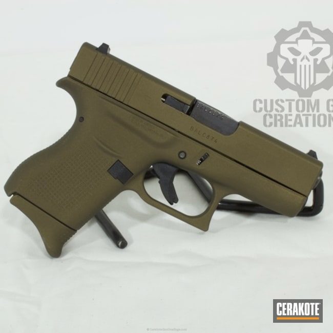 Cerakoted: 9mm,Custom Mix,Conceal Carry,Graphite Black H-146,Pocketgun,Burnt Bronze H-148,Pistol,Glock,EDC,Glock 43