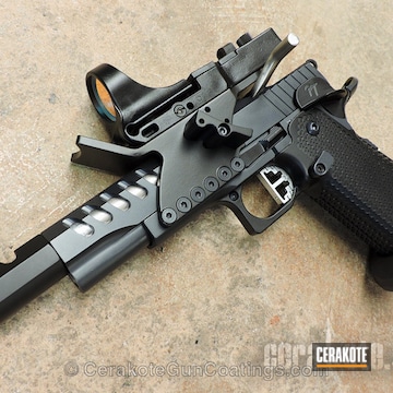 Cerakoted Sti Handgun Coated In H-146 Graphite Black And H-234 Sniper Grey