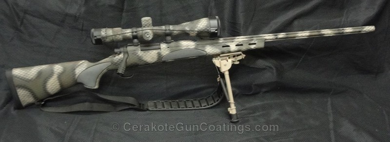 Bolt Action Rifle in a Custom Snake Skin Camo by PHIL LINCOLN | Cerakote