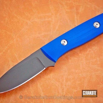 Cerakoted Fixed Blade Knife Done In H-112 Cobalt