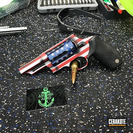 Powder Coating: Bright White H-140,Graphite Black H-146,Distressed,NRA Blue H-171,Revolver,Judge,USMC Red H-167,American Flag
