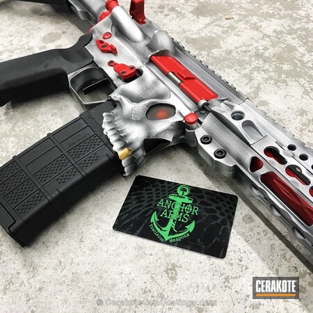 Powder Coating: Bright White H-140,Graphite Black H-146,Spike's Tactical The Jack,Spike's Tactical,Gold H-122,USMC Red H-167,Jack,Tactical Rifle,Skull