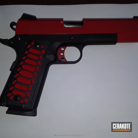 Powder Coating: Two Tone,1911,Pistol,FIREHOUSE RED H-216