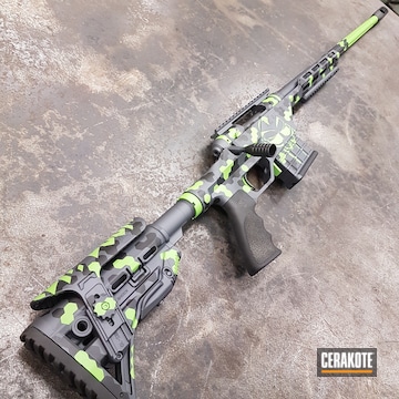 Cerakoted Savage Arms Bolt Action Rifle Done In A Custom Hex Camo Pattern