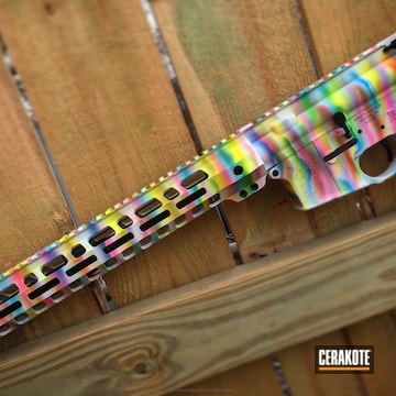 Cerakoted Spike's Snowflake Rifle Build Coated In A Colorful Rainbow Theme
