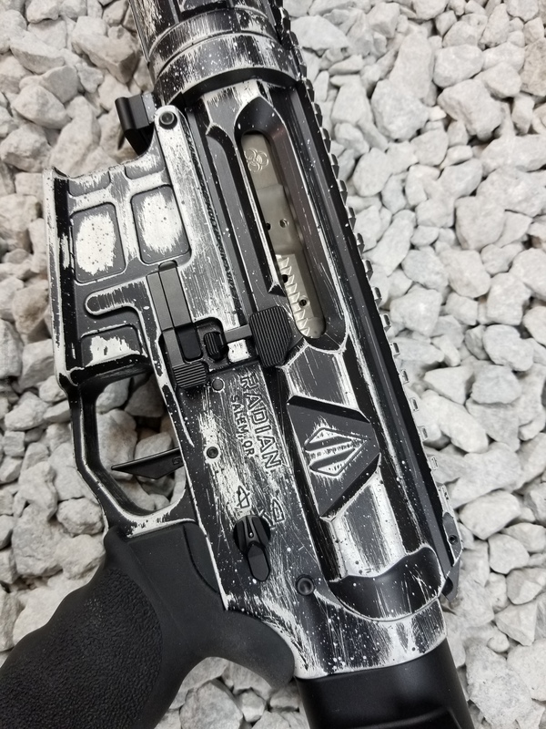 Distressed Rifles Rifle Build coated in a Distressed Armor Black and Stormtrooper White ...