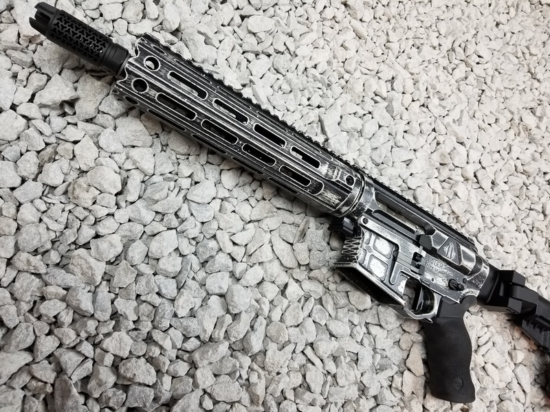 Distressed Rifles Rifle Build coated in a Distressed Armor Black and Stormtrooper White ...