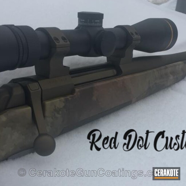 Cerakoted: Custom Mix,Bolt Action Rifle,Burnt Bronze H-148,Tungsten H-237