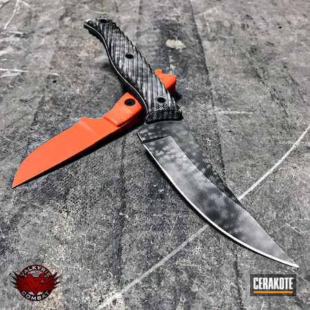 Powder Coating: Hunter Orange H-128,Graphite Black H-146,Fixed-Blade Knife,More Than Guns,Bull Shark Grey H-214