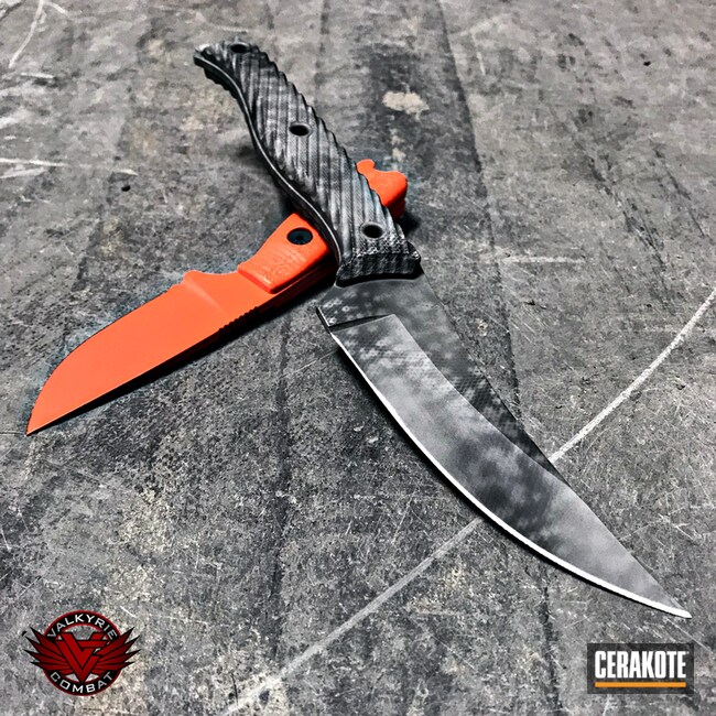 Cerakoted: Fixed-Blade Knife,Graphite Black H-146,More Than Guns,Bull Shark Grey H-214,Hunter Orange H-128