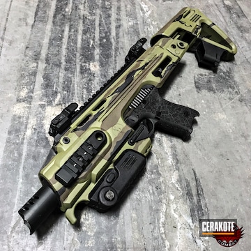 Cerakoted Glock Carbine Conversion Kit Coated In A Custom Tiger Stripe Pattern