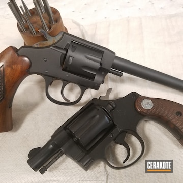 Cerakoted Restored Revolvers Done In H-146 Graphite Black