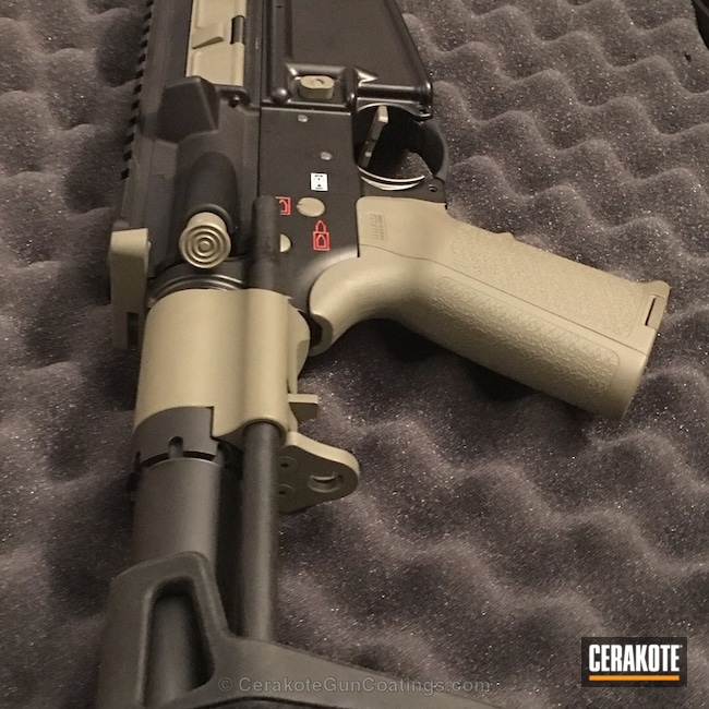 Cerakoted: Color Fill,Graphite Black H-146,Spikes Receiver,Stormtrooper White H-297,Tactical Rifle,MAGPUL® FOLIAGE GREEN H-231