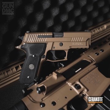 Cerakoted Tactical Rifle And Matching Handgun Done In H-267 Magpul Flat Dark Earth