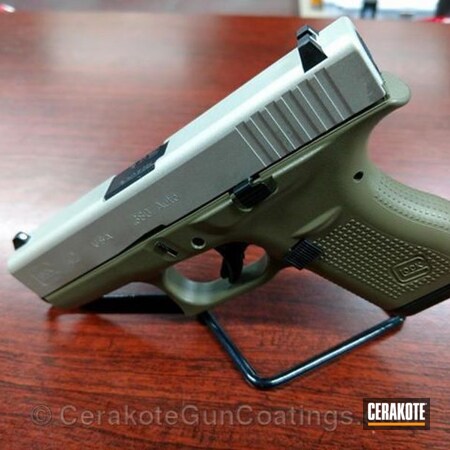 Powder Coating: HAZEL GREEN H-204,Glock,Two Tone,Pistol,Shimmer Aluminum H-158,Glock 42
