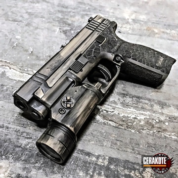 Cerakoted Springfield Xd Coated In H-146 Graphite Black And H-265 Flat Dark Earth