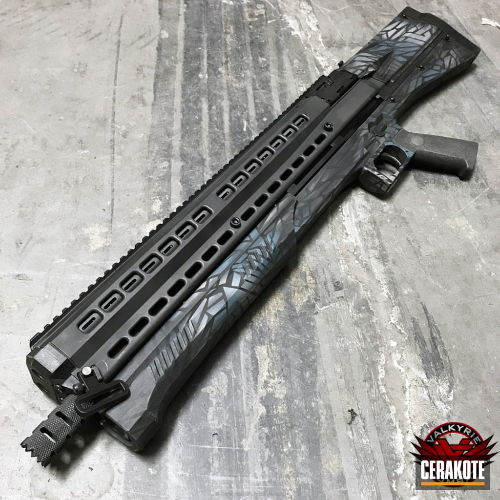 Shotgun finished in a Custom Cerakote Camo Pattern by GREG WOHLER
