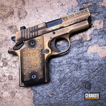 Cerakoted Engraved Sig Sauer Handgun Featuring A Custom Cerakote Finish