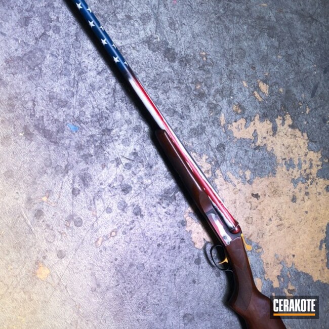 Cerakoted: Double Barrel Shotgun,Stoeger,Hidden White H-242,Shotgun,Crimson H-221,American Flag,KEL-TEC® NAVY BLUE H-127,Side by Side,Stars and Bars,Gold H-122