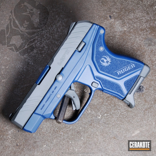 Cerakoted: Ruger,Ruger LCP II,KEL-TEC® NAVY BLUE H-127,Pistol,SIG™ DARK GREY H-210