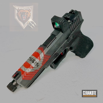 Cerakoted Glock 17 Coated In Usmc Red, Satin Aluminum, Sniper Grey  And Gen Ii Graphite Black