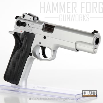 Cerakoted Smith & Wesson Handgun Finished In H-146 Graphite Black And H-151 Satin Aluminum