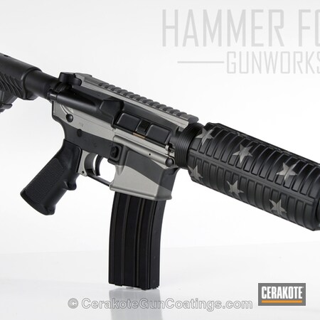 Powder Coating: Graphite Black H-146,DPMS Panther Arms,Tactical Rifle,American Flag,AR-15,Titanium H-170