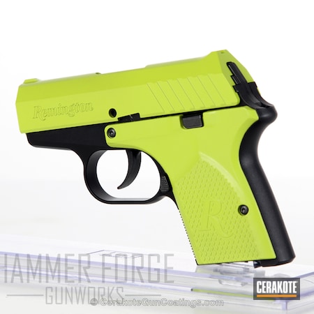 Powder Coating: Zombie Green H-168,Highlighter Yellow,Handguns,Pistol,.380,chartresuse,Electric Yellow H-166,Remington