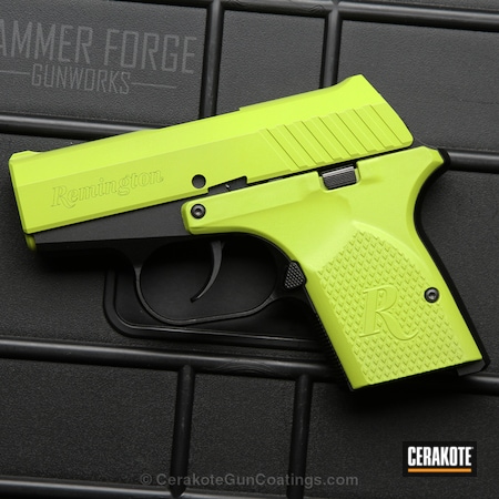 Powder Coating: Zombie Green H-168,Highlighter Yellow,Handguns,Pistol,.380,chartresuse,Electric Yellow H-166,Remington
