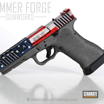 Cerakoted Custom Zev Glock 17 Coated In An American Flag Finish